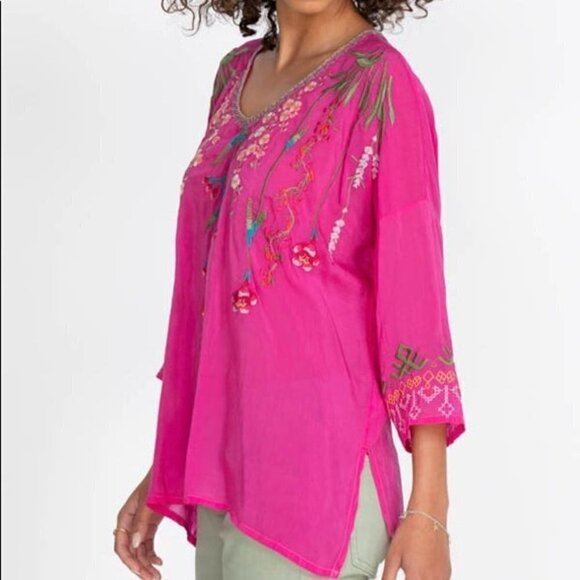 Johnny Was Gia Floral-Embroidered Blouse - Picture 8 of 16